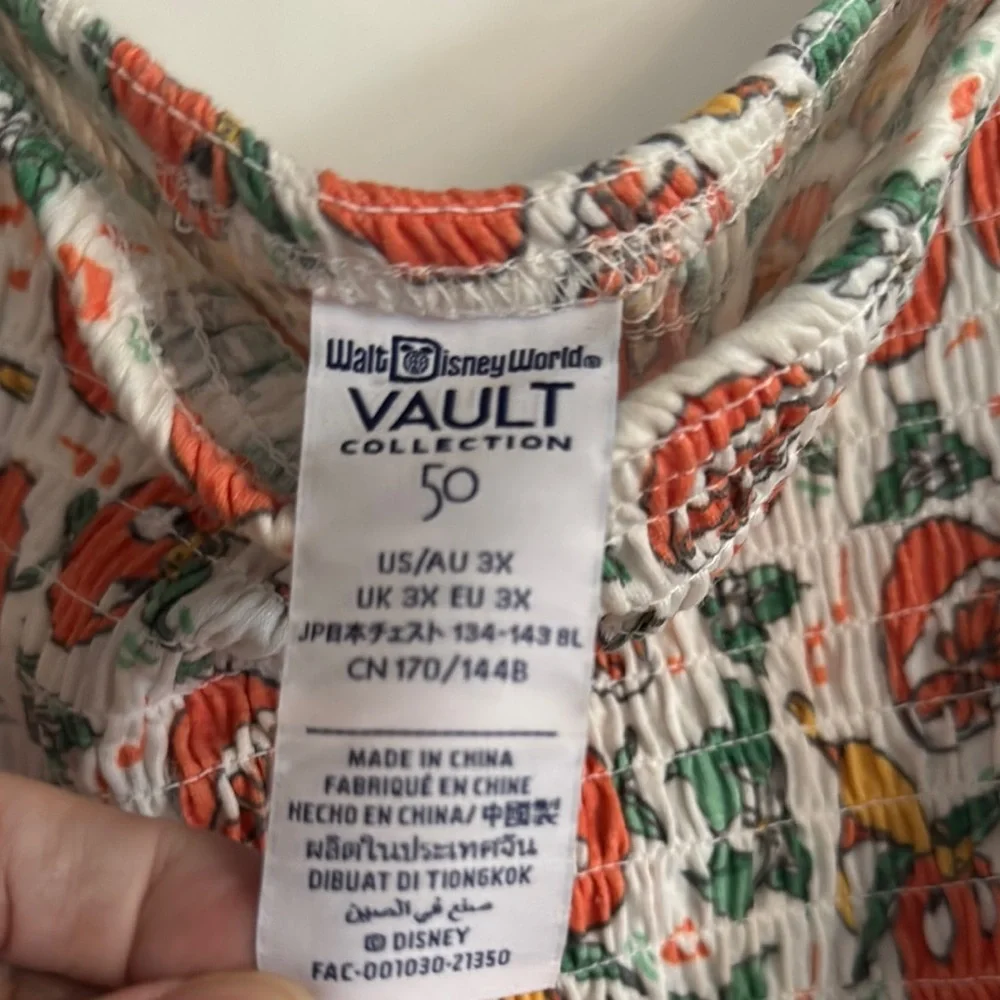 Disney Orange Bird White and orange Smocked Puff Sleeve Blouse - Picture 4 of 5